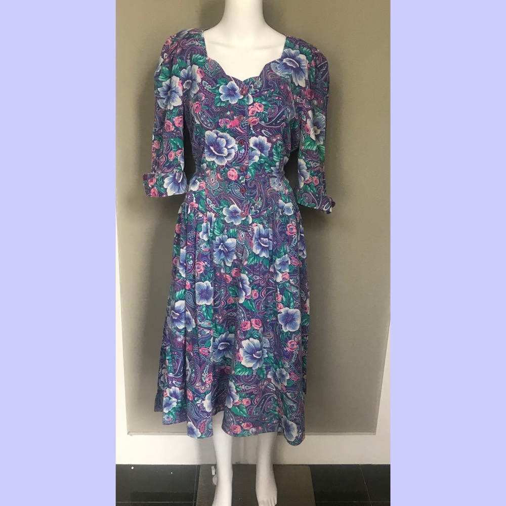 VTG Glenfry Fashions Funky Hawaiian Floral Dress